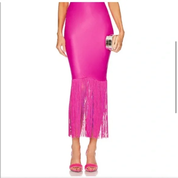 Camila Coehlo Payton Maxi Dress in Hot Pink Size XXS - Picture 4 of 8